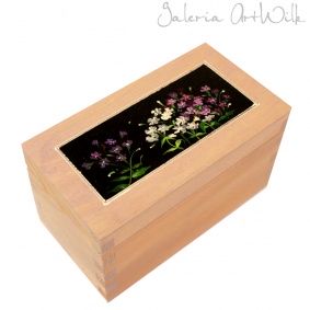 Pudełko drewniane - "Kwiatki"